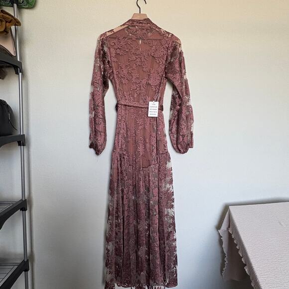 Joyfolie Bellana Dress Unconventional Lace NWT Sm Boho Western Romance SoftGirl - Picture 14 of 15
